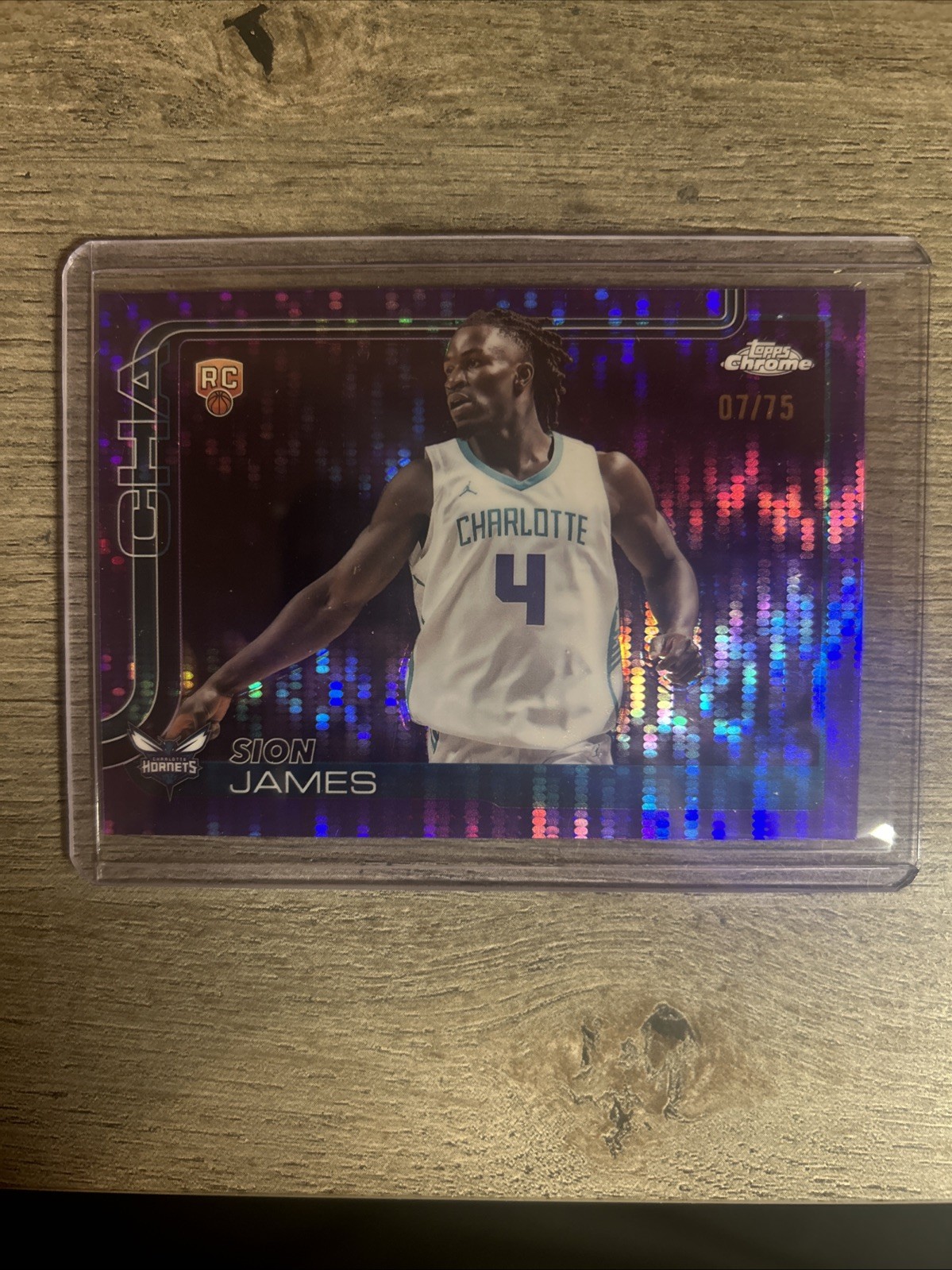 2025-26 Topps Chrome - Sion James #283 Purple Wave Refractor /75 (RC)