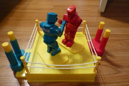 Rockem Sockem Robots 2 Player Boxing Game Mattel , No Box