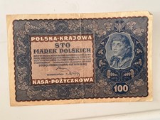 🇵🇱 1919 Poland 100 Marek Note – Polska Krajowa Kasa Pożyczkowa Banknote