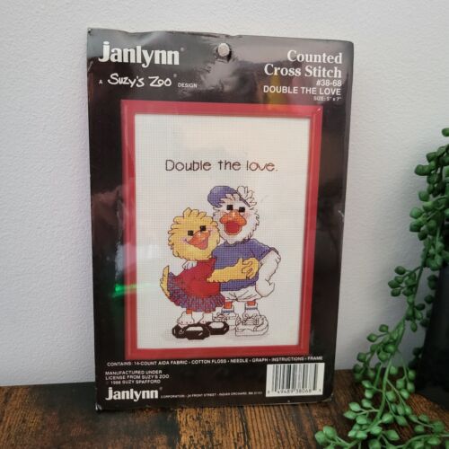 Janlynn Counted Cross Stitch Kit Double the Love Suzy's Zoo #38-68 5" x 7" - Picture 1 of 8