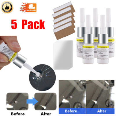 5-PCS Auto Glass Nano Repair Fluid Car Windshield Resin Crack Tool Kit Crack