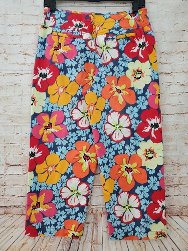 Pantalones capri florales elásticos para mujer Talbots Petites talla 8 - Imagen 3 de 6