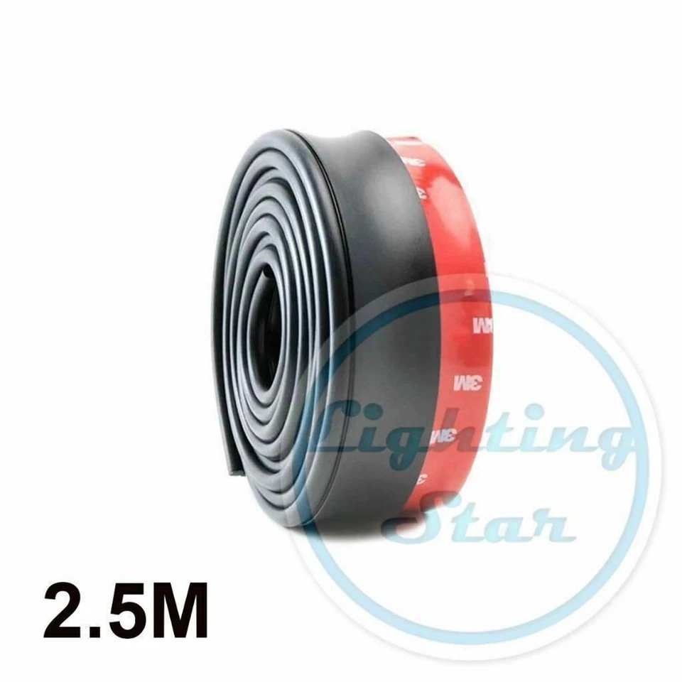 Kit de labio de parachoques delantero de espuma de 100"" PU divisor mentón alerón cenefa universal negro Foto 2 de 4