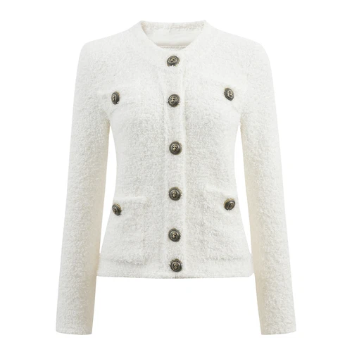 VERONICA BEARD BRYNE Damen dicke Blumen Schnalle Rundhals Metall Jacke - Bild 2 von 19
