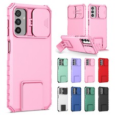 Rugged Kickstand Camera Slide PC Back Case For Samsung A06/A16/A15/A35/A55/A73