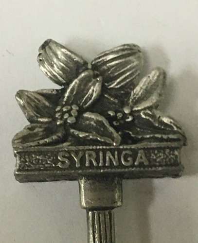 Vintage Souvenir Spoon US Collectible Pewter Idaho Syringa