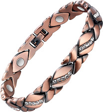Pure Copper Magnetic Bracelet for Women 3500 Gauss Magnet Crystal Valentine Gift