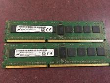 Lot of 2 - 16GB (2x8GB) 2Rx8 PC3L-12800R DDR3-1600 Micron SERVER MEMORY RAM