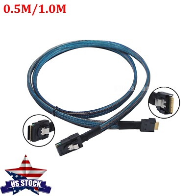 Slimline SAS SFF-8654 4i to Mini SAS SFF-8087 High-Speed Server Connection Cable