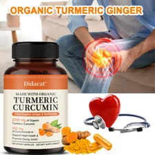 Turmeric Curcumin 95% Curcuminoids 2250mg with Black Pepper, Joint Pain Relief