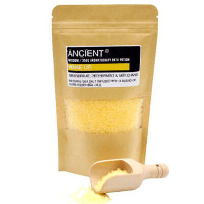 Wake Up: Grapefruit, Pfefferminze, May Chang. Aromatherapie Meersalz Badetrank