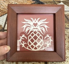 Scherenschnitte Paper Cutting Folk Art WELCOME Framed Signed Original, 1983