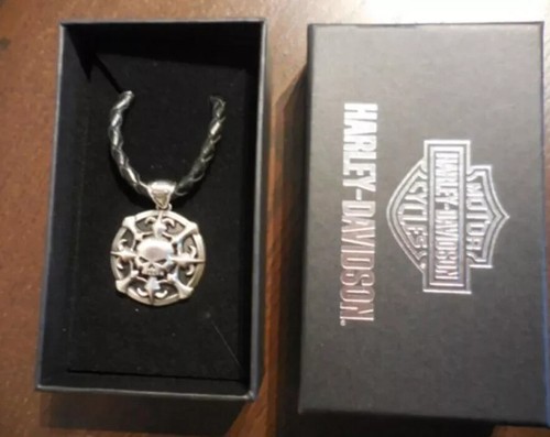 Harley Davidson men's willie G skull fleur-de-lis pendant necklace NP2. - Picture 2 of 2