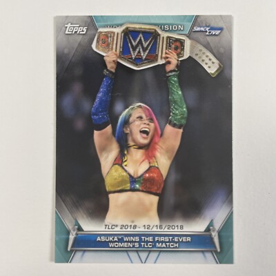 2019 Topps WWE Womens Division Base #96 Asuka Wins the First-Ever TLC Match