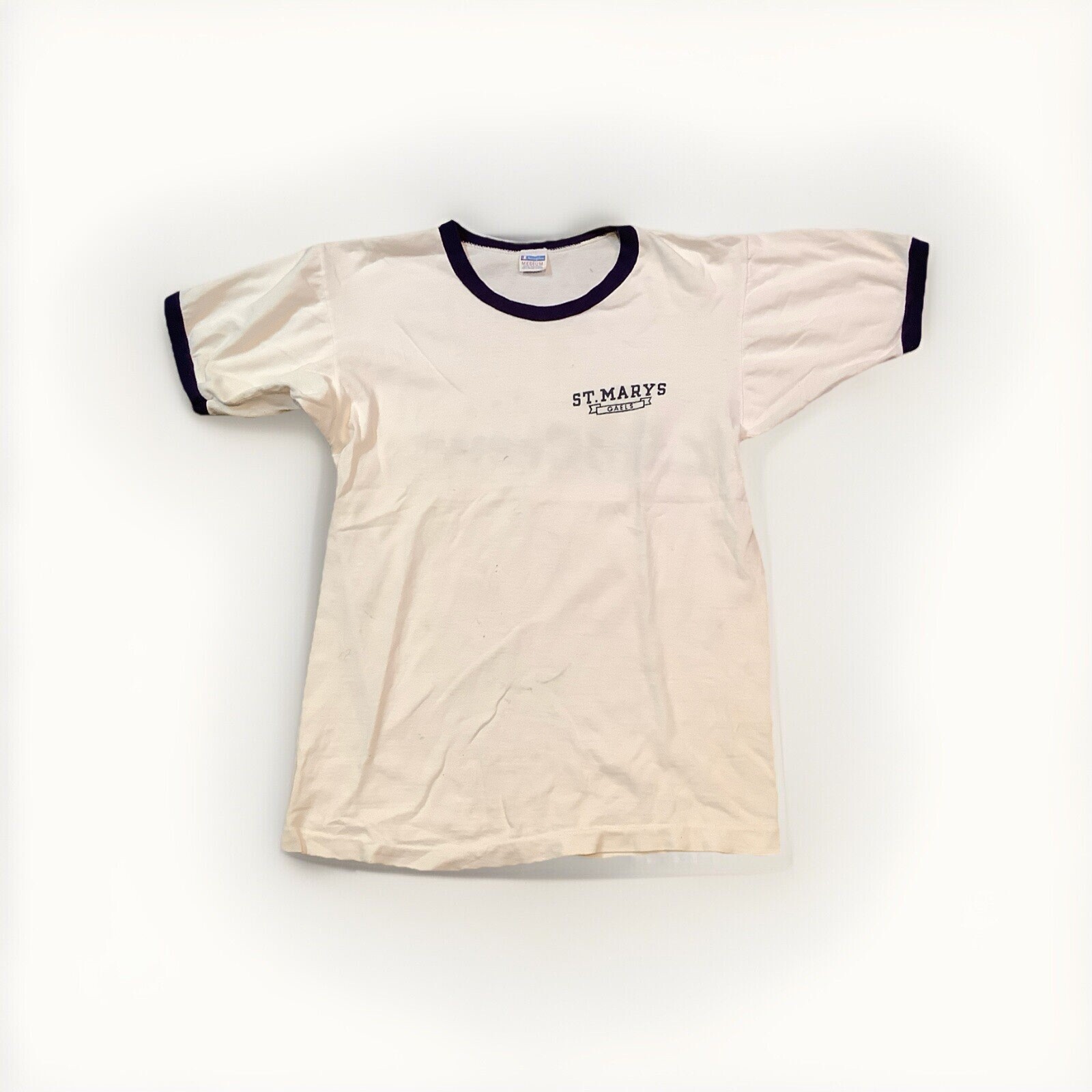 FILA Camicia Champion Vintage Uomo Media Anni 70 Ringer St Mary’s College Crew Canottaggio