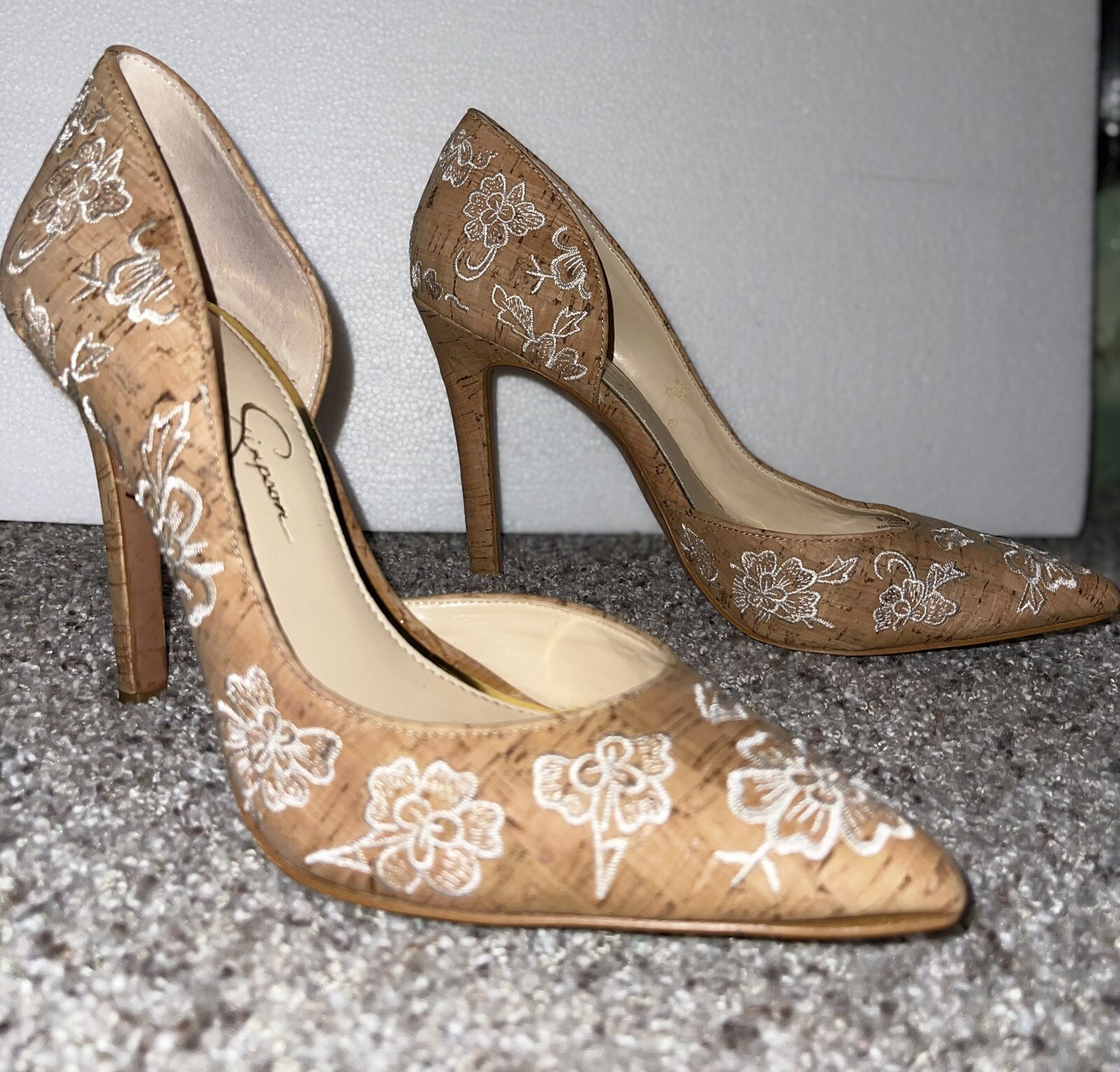 Jessica Simpson Cork Stiletto Heels. Size: 8.5, Color: Neutral/Cork/White  Floral | eBay