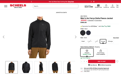 Arcteryx Delta Jacket (2023 Model) Small Black | eBay