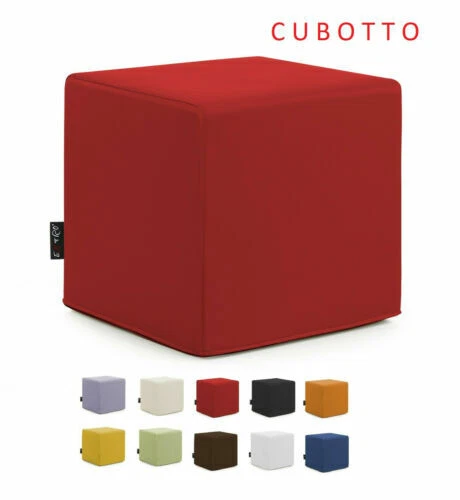 Poggiapiedi, contenitori e pouf rossi per la casa