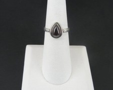 Red Garnet Teardrop Stone Band Sterling Silver 925 RING Size 5 1/2