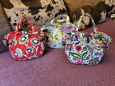 VERA BRADLEY  LITTLE PRINCESS Tote Bucket Handbag Girls Purse Lot Of 3
