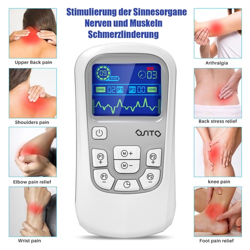 25modi Zweikanal Wiederaufladbares TENS EMS Reizstrom Massagegerät Neurotherapie - Bild 1 von 15