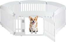 24" Exercise 6-Panel Pet Playpen with Door, Dog Playpen For Puppy Small Dogs Kee