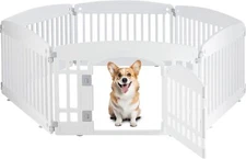 24" Exercise 6-Panel Pet Playpen with Door, Dog Playpen For Puppy Small Dogs Kee