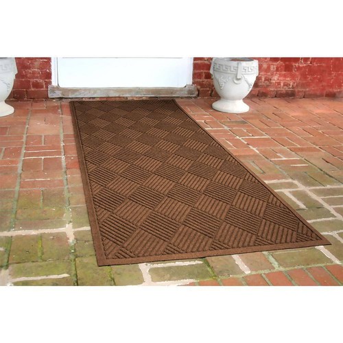 Bungalow Flooring Door Mat 35"Wx97"L Waterhog Diamonds Indoor/Outdoor Dark Brown - Picture 2 of 7