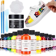 Leather Vinyl Repair Kit 12 Colors Acrylic Leather Paint for Shoes Sneakers L...