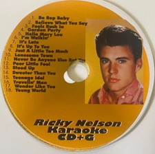 CUSTOM KARAOKE RICKY NELSON 18 GREAT SONGS NEW cdg CD G GARDEN PARTY HELLO MARY