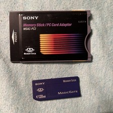Sony PCMCIA Memory Stick Reader MSAC-PC2  With 128 MB Memory Stick 