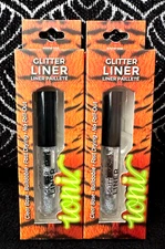 2pk IONI SILVER GLITTER EYE LINER CLEAR BASE FAST DRY LASTING SPARKLE EYELINER