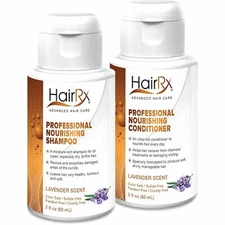 HairRx Professional Nourishing Shampoo & Conditioner Travel Set, Light Lather, L