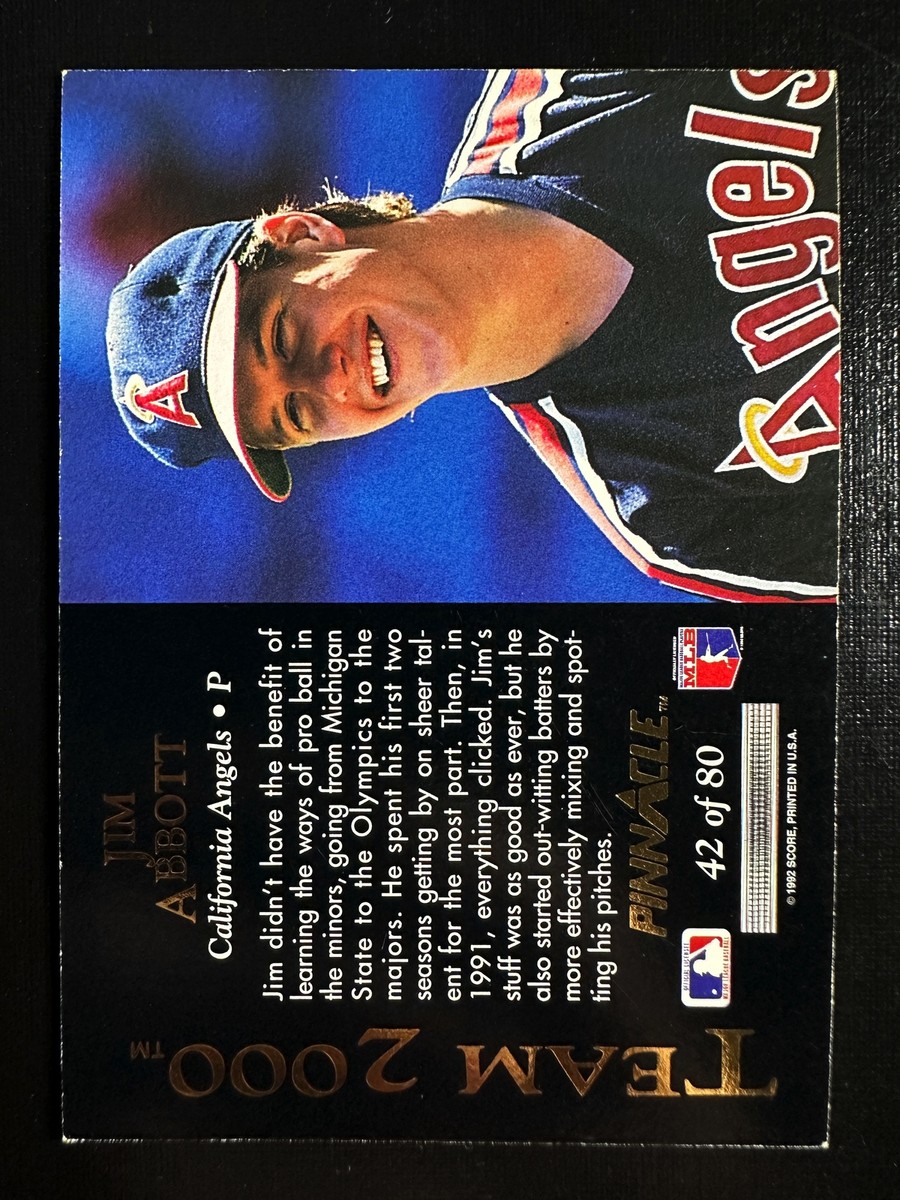 Jim Abbott 1992 Pinnacle Team 2000 Baseball Card California Angels