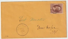 US Postal History #146 Banknote 1886 Moravia NY to Post Master New York