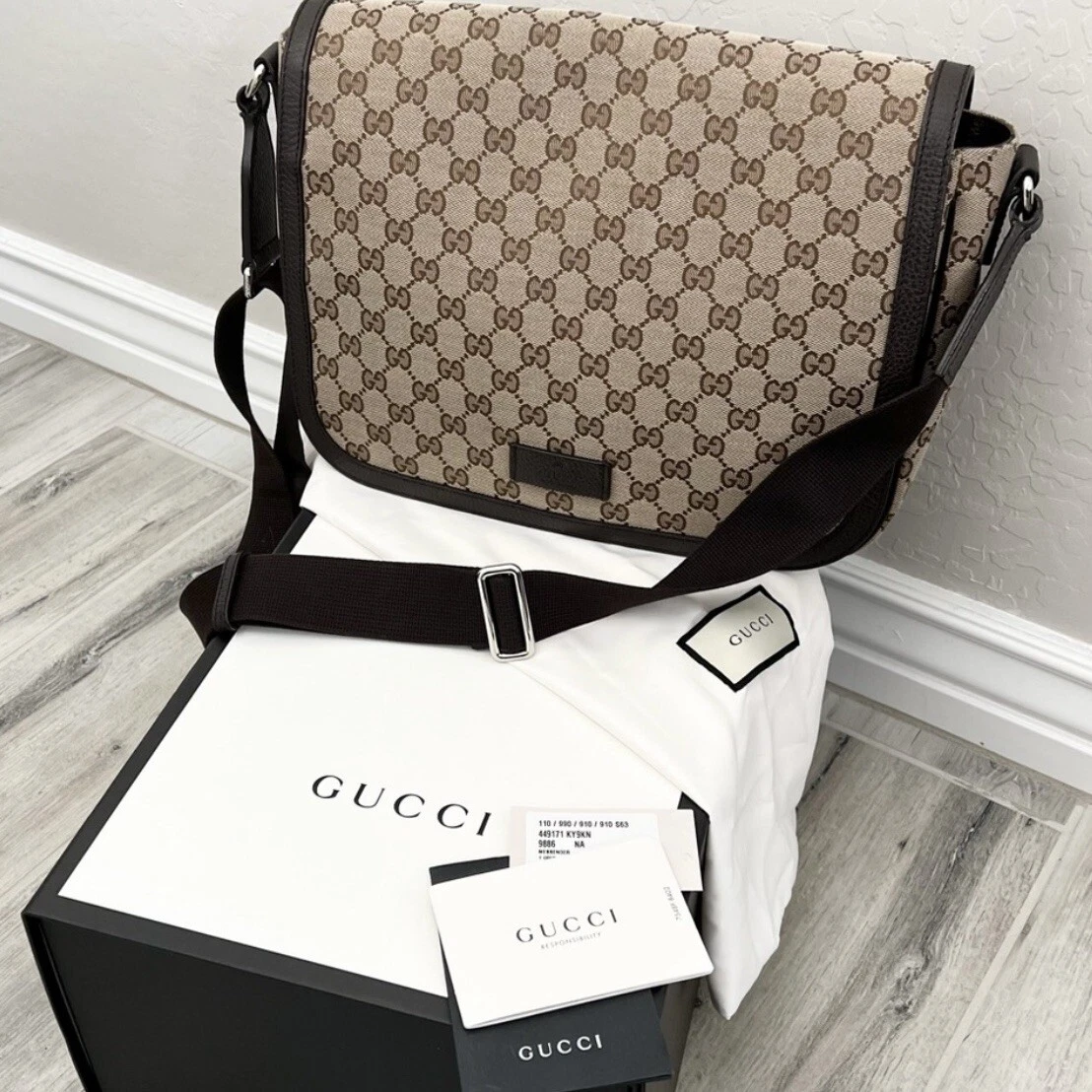 Gucci X Palace GG Canvas Monogram Web Flap Messenger Bag Gucci