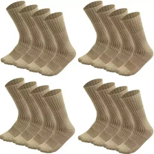 Wholesale Mens Beige Army Military Socks Combat Trekking Hiking Size 10-13,13-15