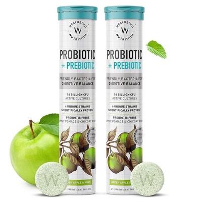 Wellbeing Nutrition Probiotics + Prebiotics - 21 Effervescent Tabs ( Pack of 2 )