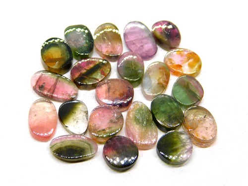 Natural Multi Rainbow Color Tourmaline Slices 21 Pc Wholesale Tourmaline 22.9 Ct - Picture 1 of 7