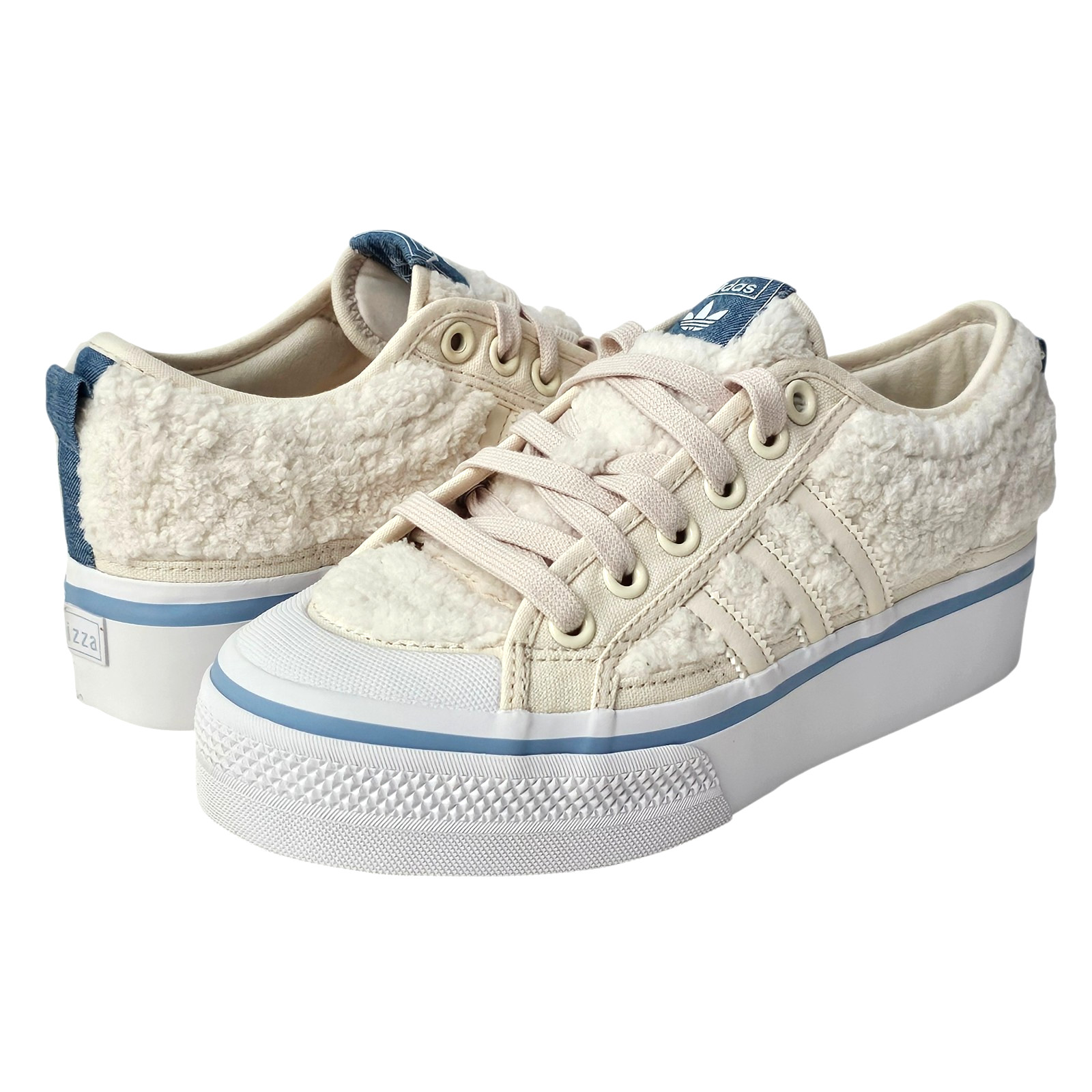 Adidas (Women's 7.5) Nizza Platform Sherpa Shoes Sneakers Wonder White