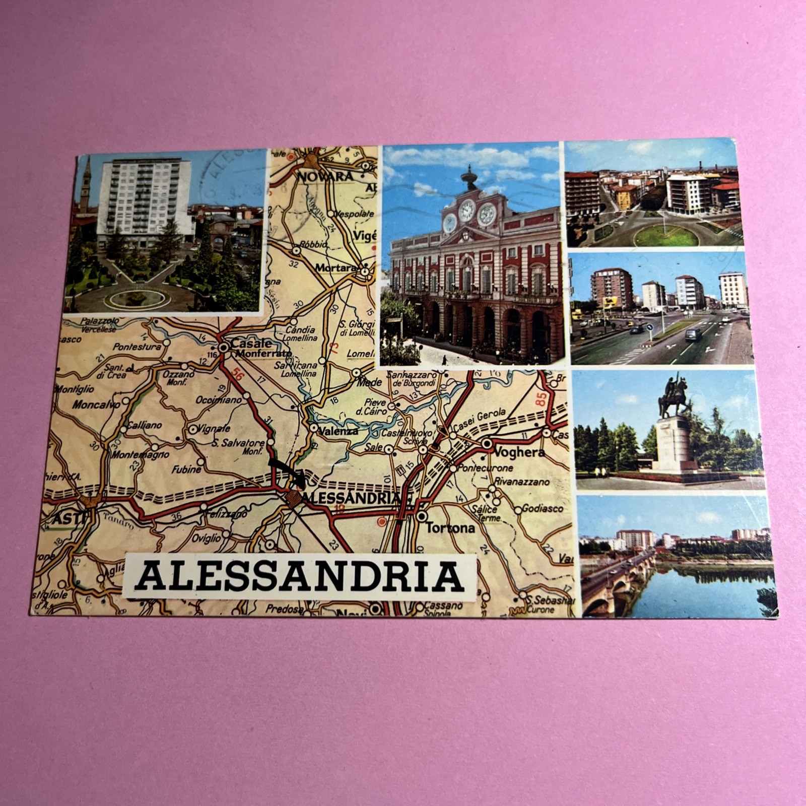 CARTOLINA A COLORI COLLEZIONE - ALESSANDRIA CARTA AUTOMOBILISTICA TOURING CLUB