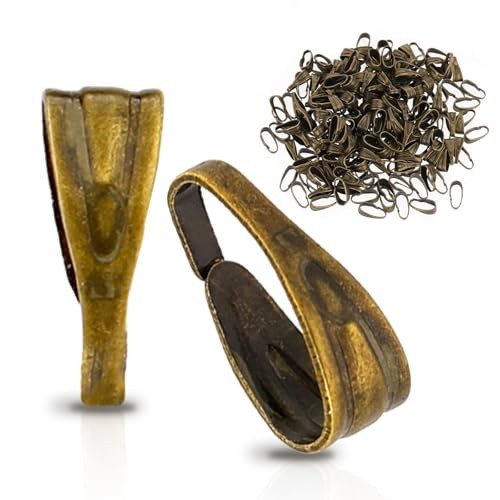 Bronze Pinch Bail for Jewelry Making, 200 Pcs Pinch Bails for Pendants