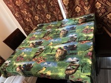Lot Of 3 Nature scene flowers birds fleece fabric with green background