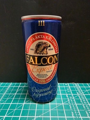 FALCON EXPORT KLASS III 45CL Beer Can FALKENBERG 1896 RARE FALCON PICTURE TRAY 6