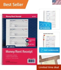Money & Rent Receipt Book - 200 Sequentially Numbered Carbonless Receipts