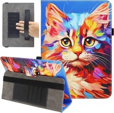 Case for 10.1 Inch Tablet, Protective Folio Stand with Hand Strap and Card Slots