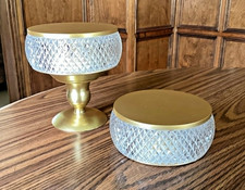 Set of 2 Illuminated GOLD Faceted Risers by Kim Gravel - New & FREE SHIPPING