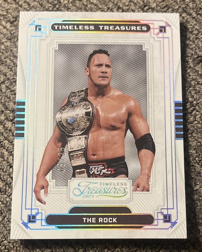 The Rock Dwayne Johnson 2023 Timeless Treasures WWE SSP Silver Holo 9/25