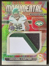 Michael Carter 2021 Panini Spectra Monumental Memorabilia Meta RC /25 #MM-MC