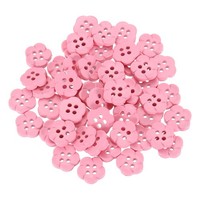 "50 StüCk BlumenknöPfe 7/16\" Harz NäHen Deko KnöPfe FüR Kleidung Pink"